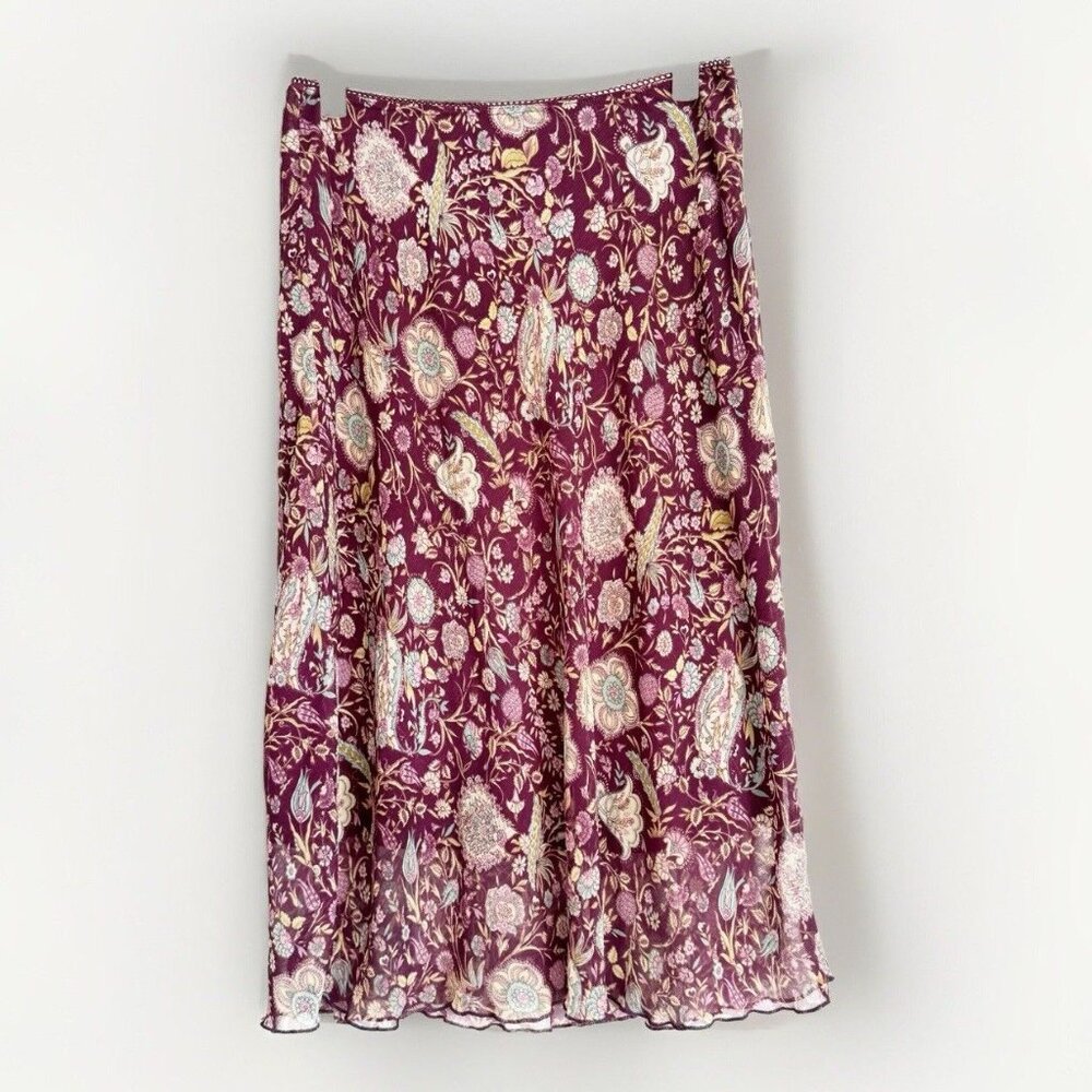 VTG Jody California Purple Floral Skirt Large Fairy Y2K Dainty Floral Feminine